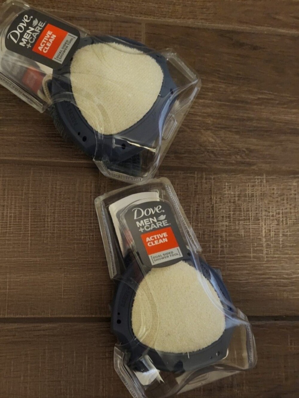2 Dove Active Clean Body Scrubber - Cream/Navy